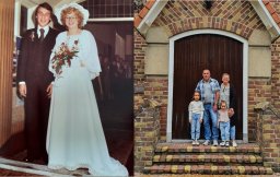 Hetzelfde bordesje met hetzelfde opstapje, maar dan een dikke 40 jaar later. Gemeentehuis Sleen in 1977 (links) en in 2021 (rechts). P.S. De aanduiding van het jaar is erbij gezet om er voor te zorgen dat u zeker weet, welke foto als eerste en welke als tweede is gemaaktGrotere weergave en reactie: klik hier